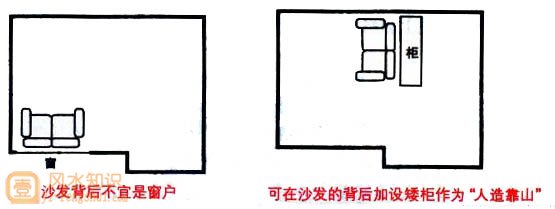 沙发的背后没有靠山